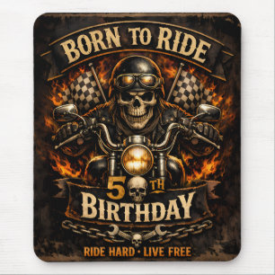 Born to Ride 50. Geburtstag Biker-Totenkopfkarte Mousepad
