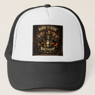 Born to Ride 50. Geburtstag Biker-Totenkopfkarte Truckerkappe