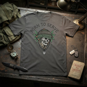 Born to Serve Totenkopf Soldat T-Shirt