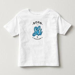 Born to ski forced kleinkind t-shirt