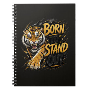 BORN TO STAND OUT – Kraftvoller Tiger Streetwear D Notizblock