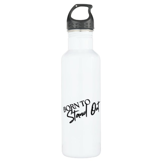 "Born to Stand Out” Motivational Quote Design  Edelstahlflasche (Vorderseite)