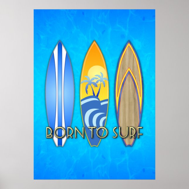 Born To Surf Poster (Vorne)