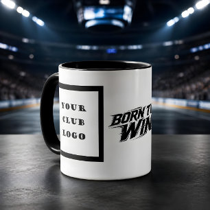 Born to Win Fett Athletik Club Logo Schwarz Typogr Tasse