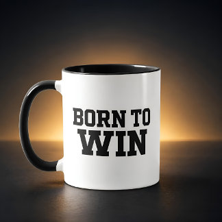 Born to Win Motivations-Erfolgs-Schwarze Typografi Tasse