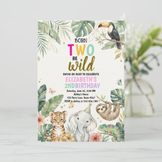 Born Two be Wild Birthday Invitation 2nd Birthday