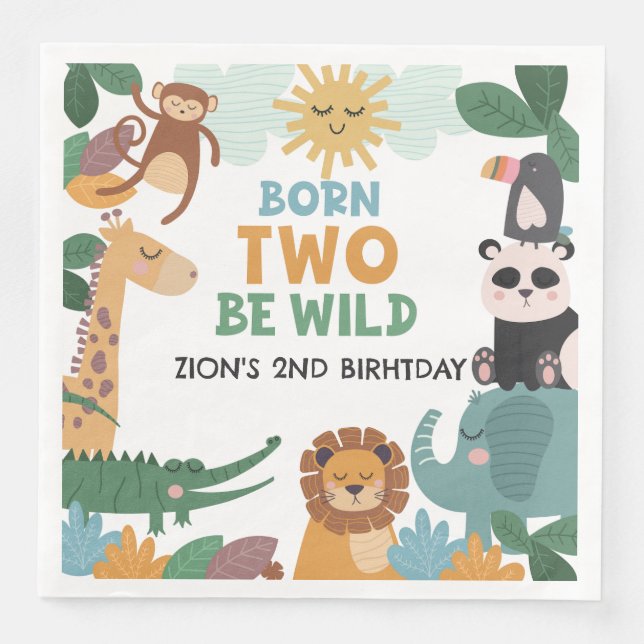 Born Two Be Wild Blau  Serviette (Vorderseite)