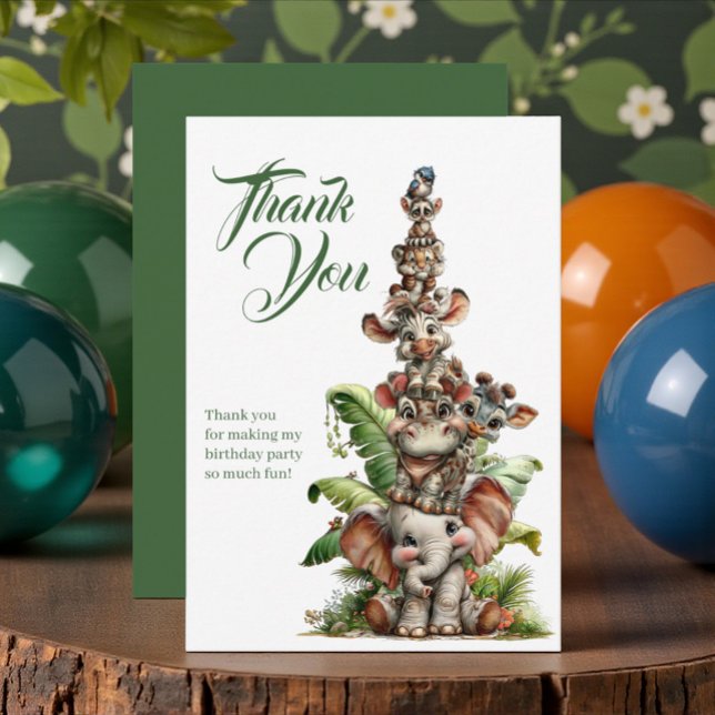 Born Two Be Wild Safari Birthday Thank You Card Einladung (Von Creator hochgeladen)