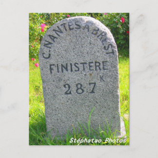 Borne kilométrique BRETAGNE FRANKREICH Postkarte