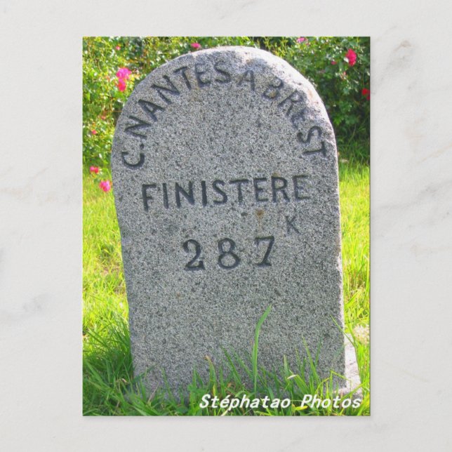 Borne kilométrique BRETAGNE FRANKREICH Postkarte (Vorderseite)