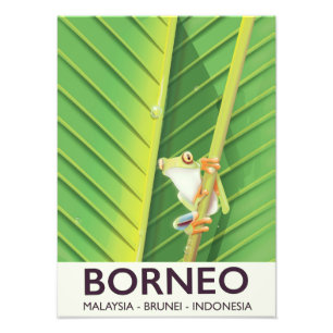 Borneo Giftfrosch-Reiseposter Fotodruck