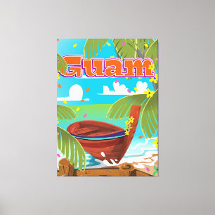 Borneo Island Reiseplakat. Leinwanddruck