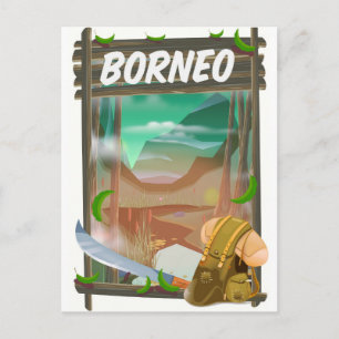 Borneo Jungle Reiseplakat Postkarte