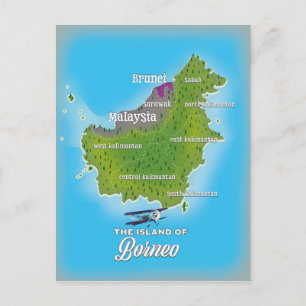 Borneo-Karte Postkarte