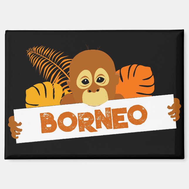 Borneo Niedlich Orangutan Magnet (Vorderseite)