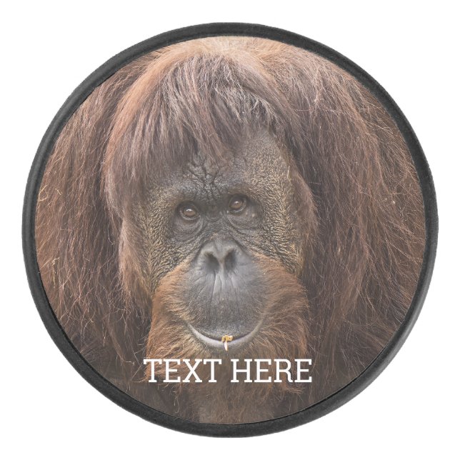 Borneo Orangutan Schöne Fotografie Eishockey Puck (Vorderseite)