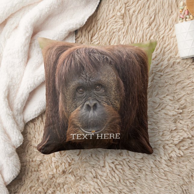 Borneo Orangutan Schöne Fotografie Kissen (Decke)