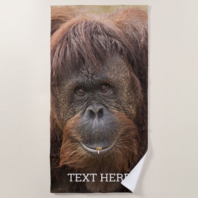 Borneo Orangutan Schöne Fotografie Strandtuch (Vorderseite)
