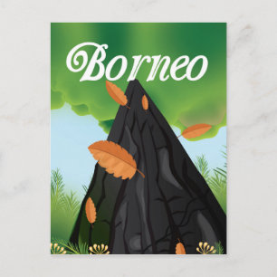 Borneo Rainforest travel poster Postkarte