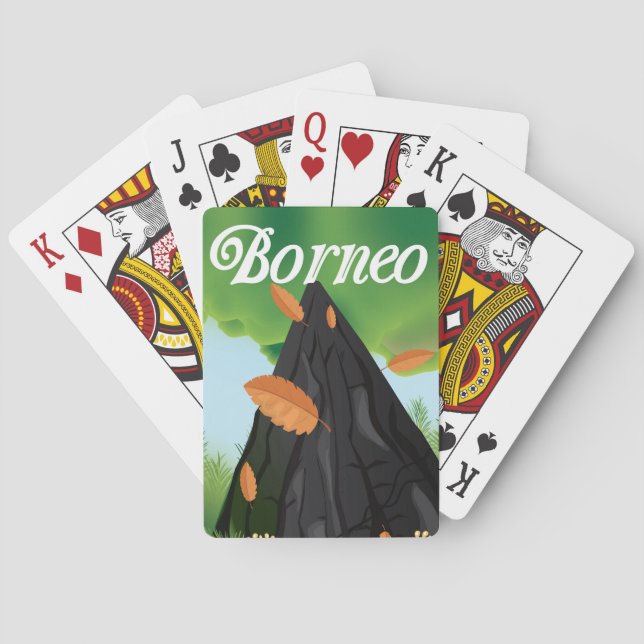 Borneo Rainforest travel poster Spielkarten (Rückseite)