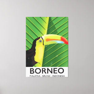 Borneo Toucan Reiseplakat Leinwanddruck