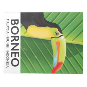 Borneo Toucan Reiseplakat Notizblock