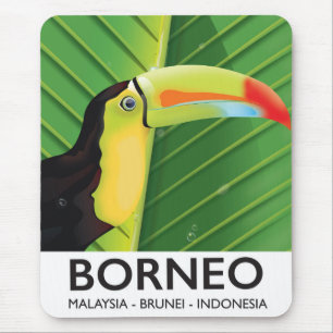 Borneo-Tukan-Reiseposter Mousepad