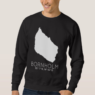Bornholm Denmark Island Coordinates Dansk Card Sweatshirt
