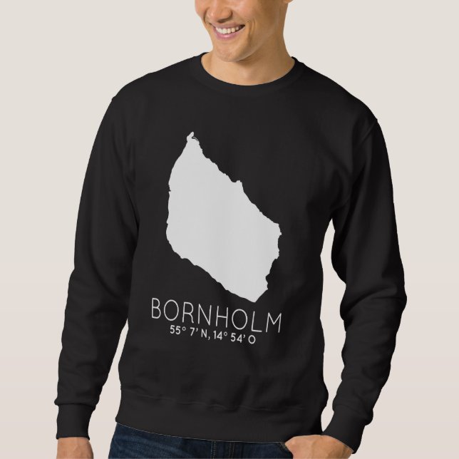 Bornholm Denmark Island Coordinates Dansk Card Sweatshirt (Vorderseite)
