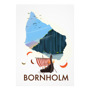 Bornholm Insel Wikinger Karte Fotodruck
