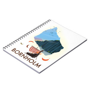 Bornholm Island Viking Map Notizblock