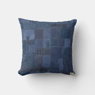 Boro-Patchwork-Quilt Indigo Sashiko Flicken Kissen
