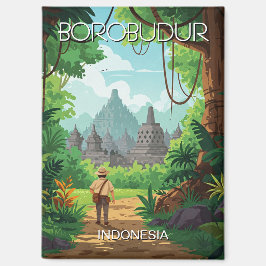 Borobudur Indonesia unesco Vintag Retro Magnet