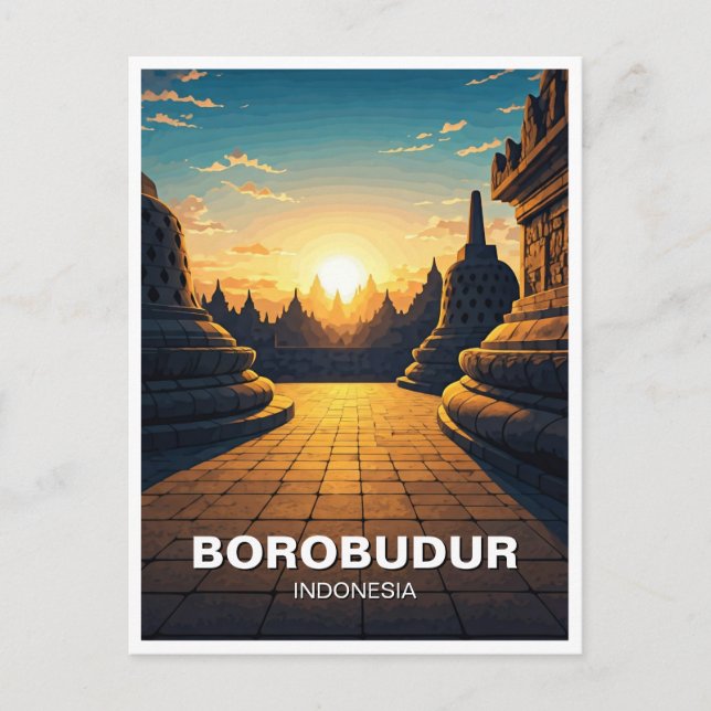 Borobudur Indonesia unesco Welterbe Reise Postkarte (Vorderseite)