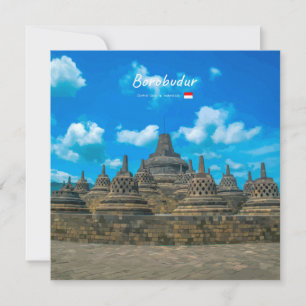Borobudur, Indonesien - Antiker buddhistischer Tem Einladung