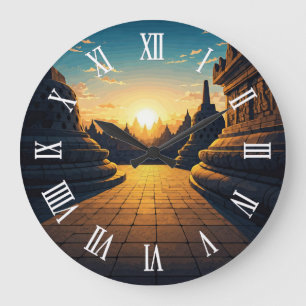 Borobudur Indonesien UNESCO-Welterbe Reise Große Wanduhr