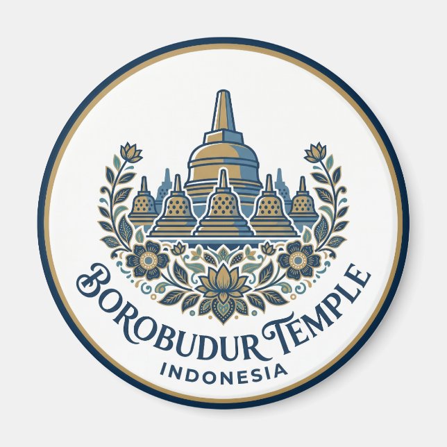 Borobudur-Tempel Indonesien Magnet (Vorne)