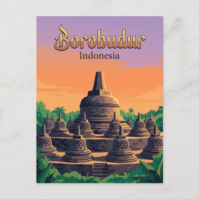 Borobudur-Tempel Indonesien Postkarte (Vorderseite)