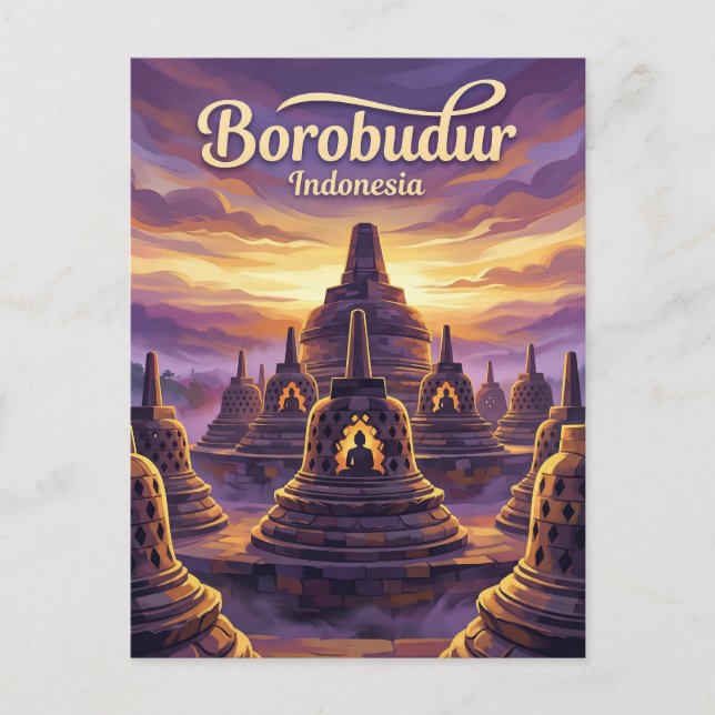 Borobudur-Tempel Indonesien Postkarte (Vorderseite)