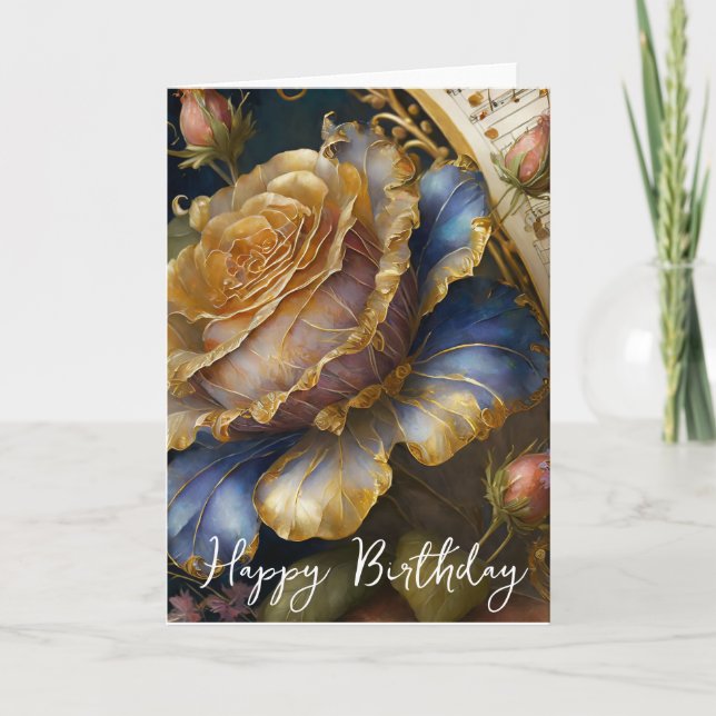 Boroke Blume Geburtstag Karte (Vorderseite)