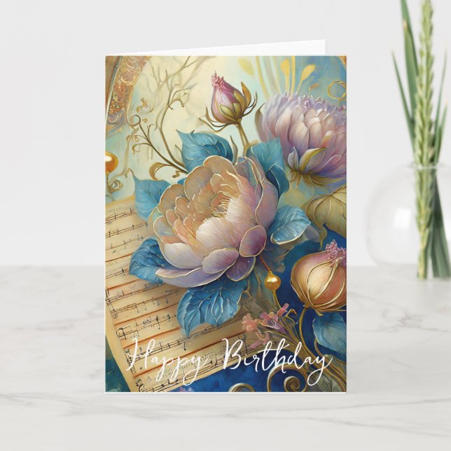 Boroke Blume Geburtstag Karte (Vorderseite)