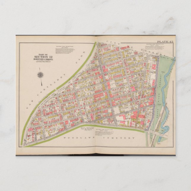 Borough of the Bronx map Postkarte (Vorderseite)