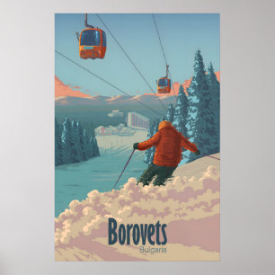 Borovets Bulgarien Skigebiet Reiseplakat Poster