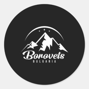 Borovets Bulgarien Skigebiet Skifahren Snowboarden Runder Aufkleber