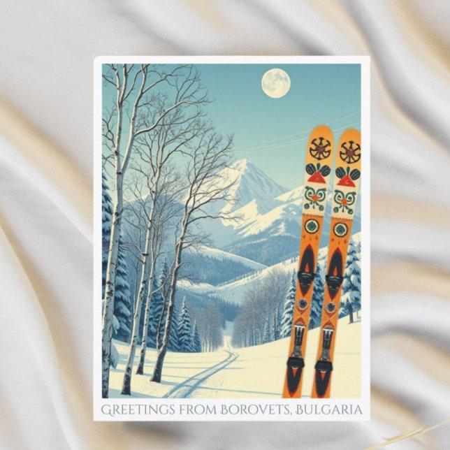 Borovets, Bulgarien Skiurlaub Retro Postcard Postkarte (Von Creator hochgeladen)