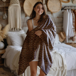 Borre Viking Style Imitate Leather Pattern Fleecedecke