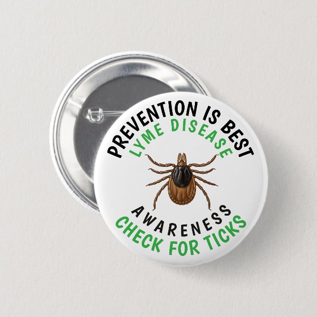 Borreliose-Bewusstsein | Hirschzecke  Button (Vorne & Hinten)