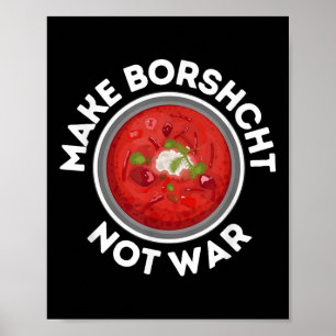 Borschtsch, nicht Krieg, ukrainischer russischer F Poster