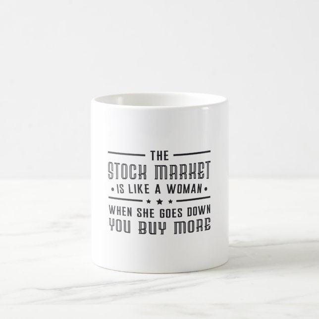 Börse Der Markt ist wie ein Frauenhandel Kaffeetasse (Mittel)