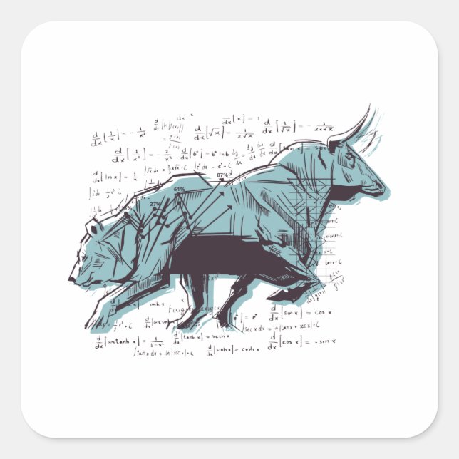 Börse Quadratischer Aufkleber (Vorderseite)